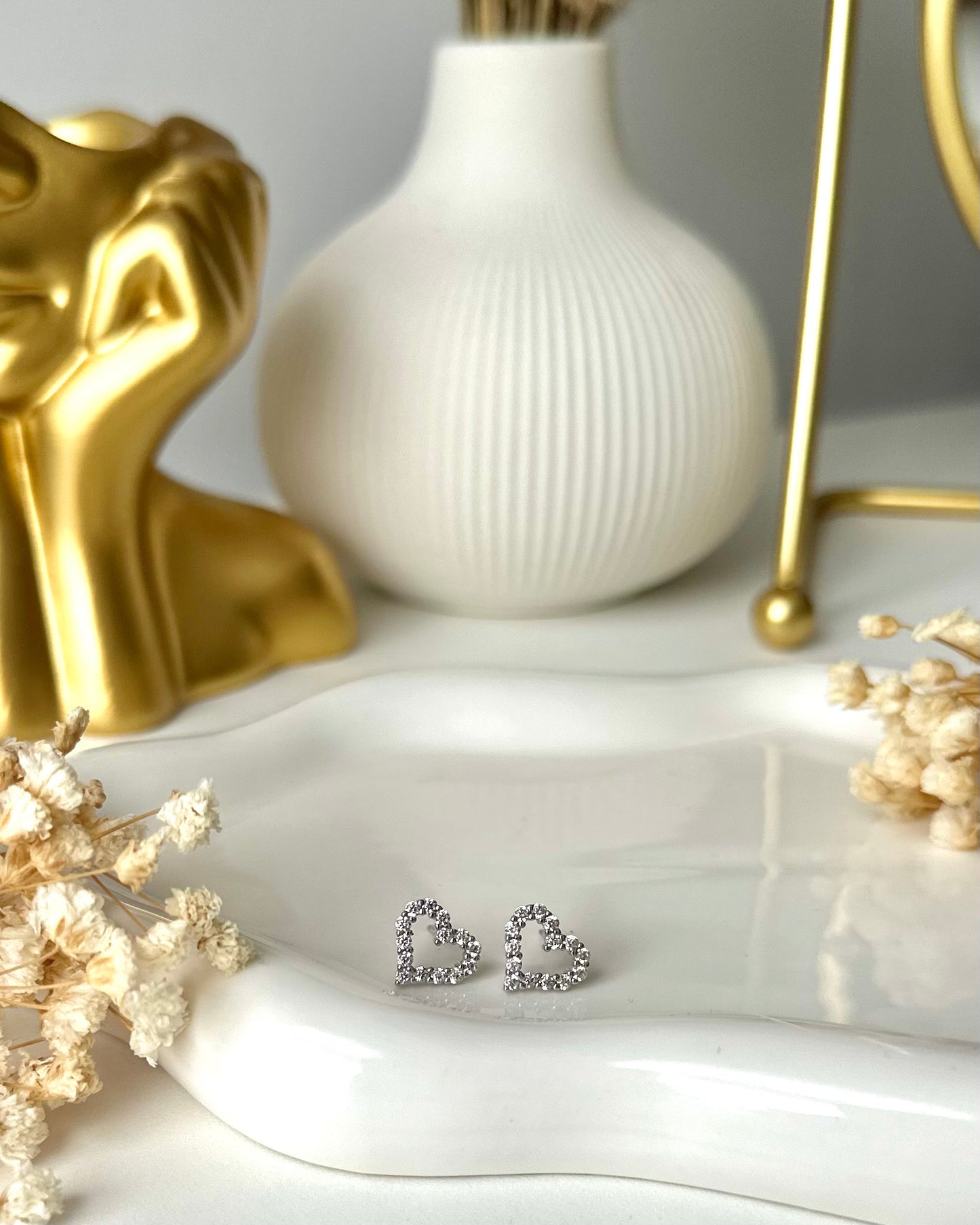 925 Sterling Silver Heart Earring