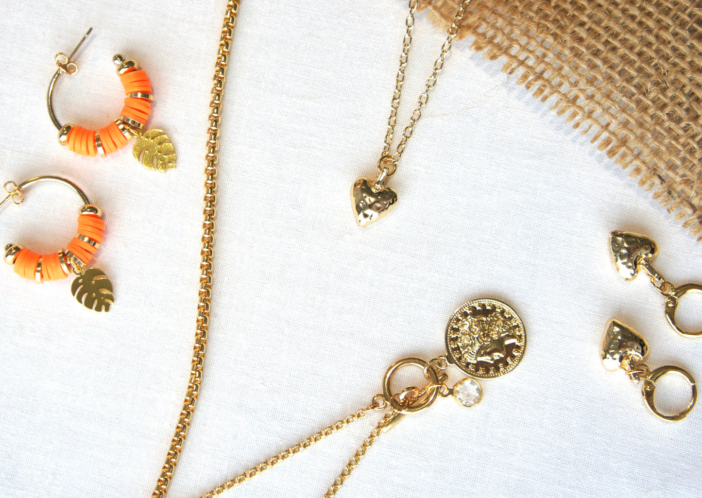 Monstera Leaf Hoop Earring