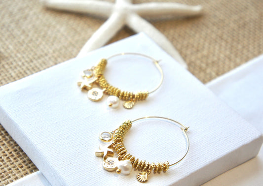 Ocean Hoop Earrings