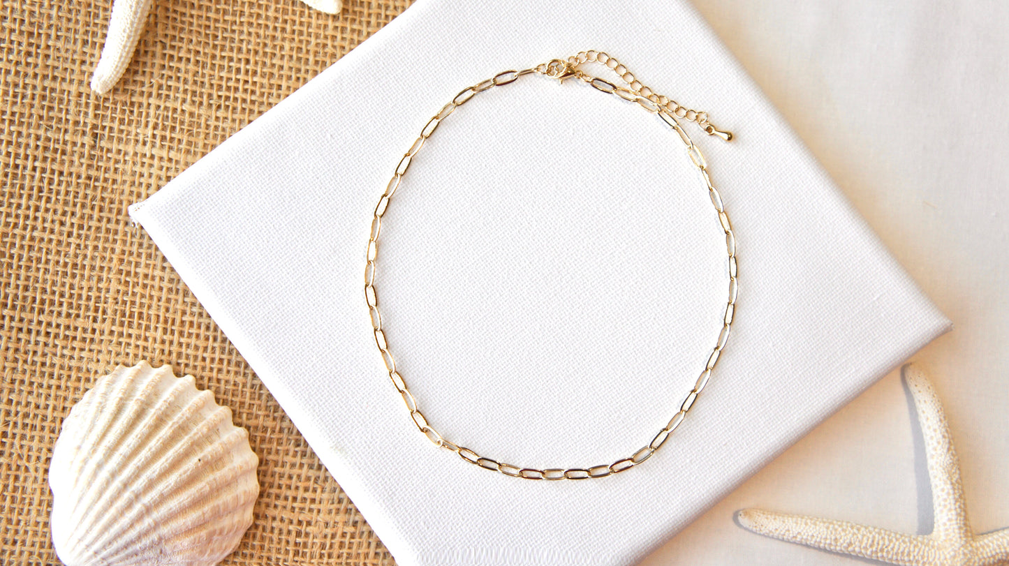 Light Gold Paperclip Chocker