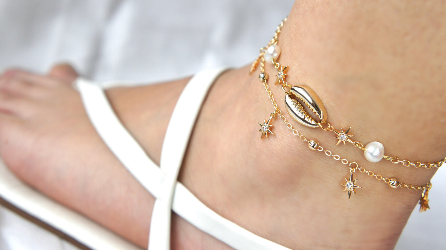 Zirconia Star Anklet