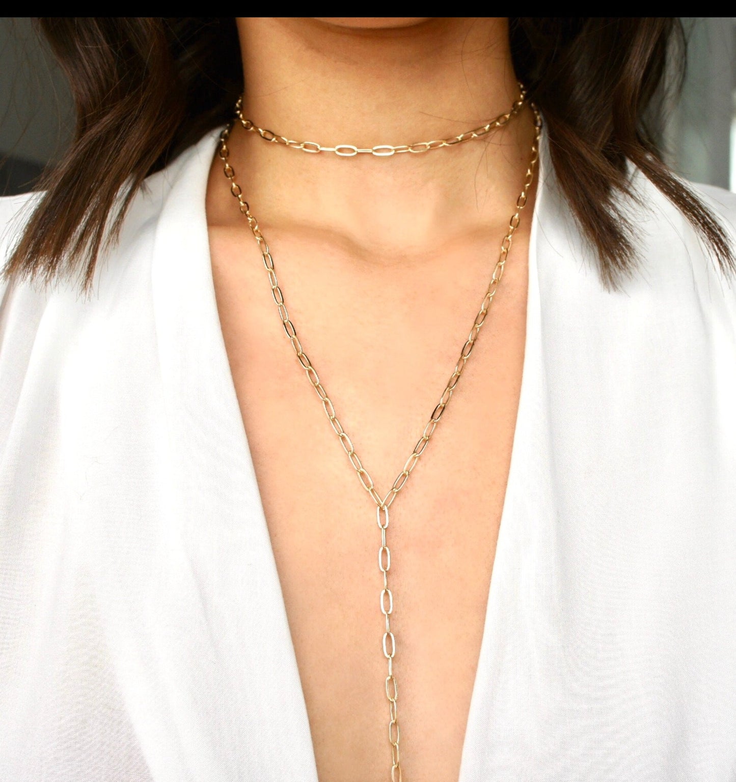 Light Gold Paperclip Chocker