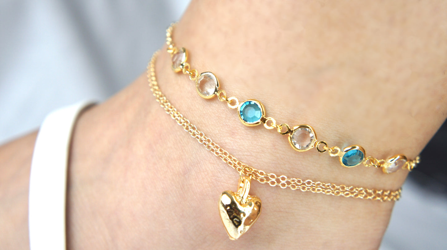 Blue Zirconia Charms Anklet