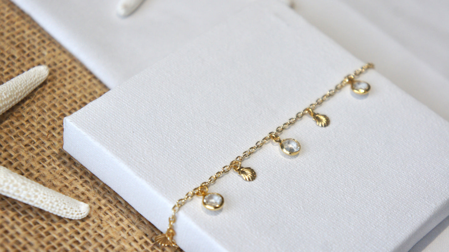 Small Gold Shell Anklet