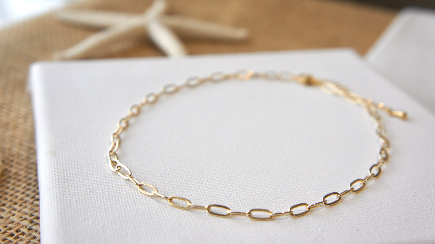 Light Gold Paperclip Chocker