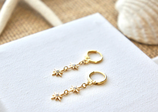 Zircônia Star Huggie Earrings