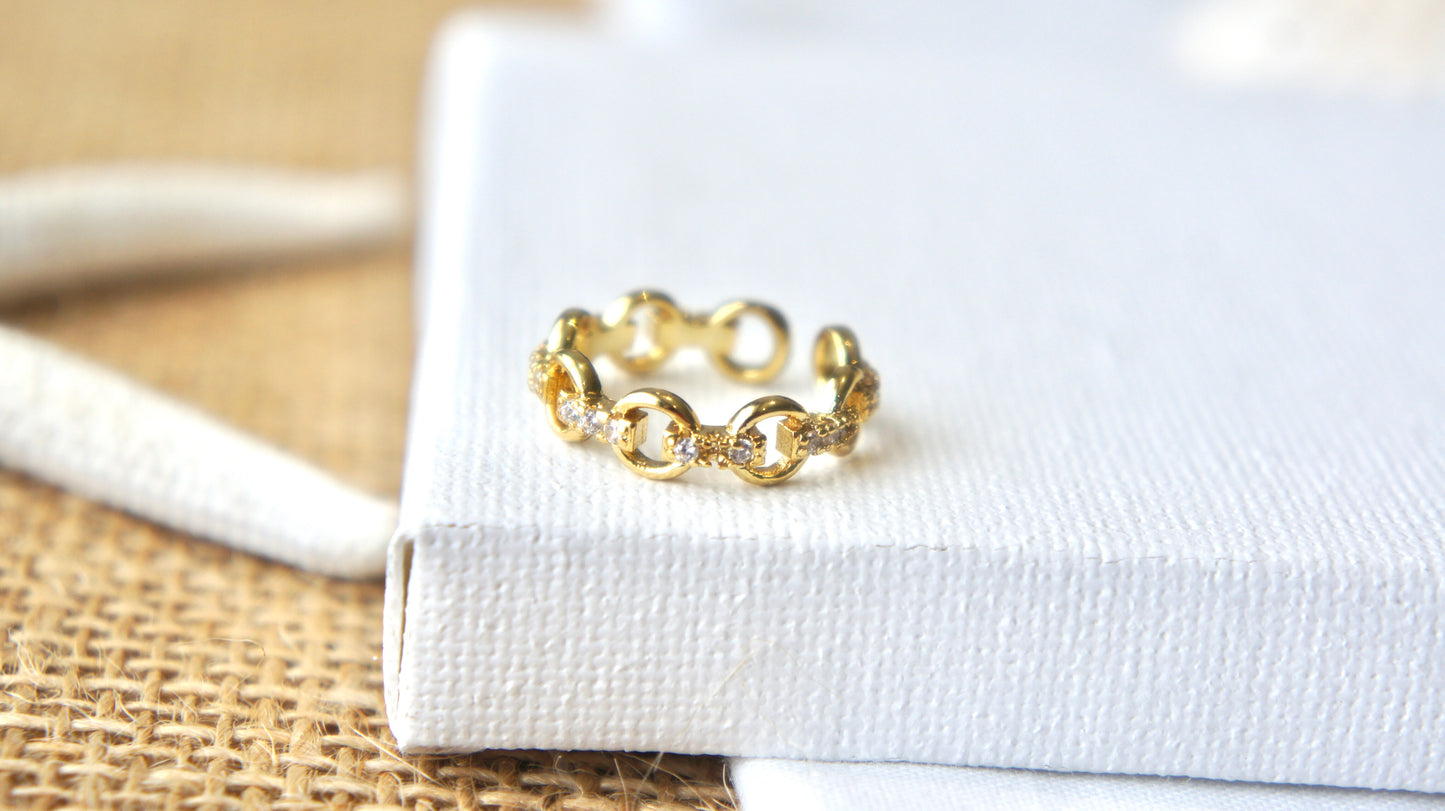 Zirconia Chain Ring