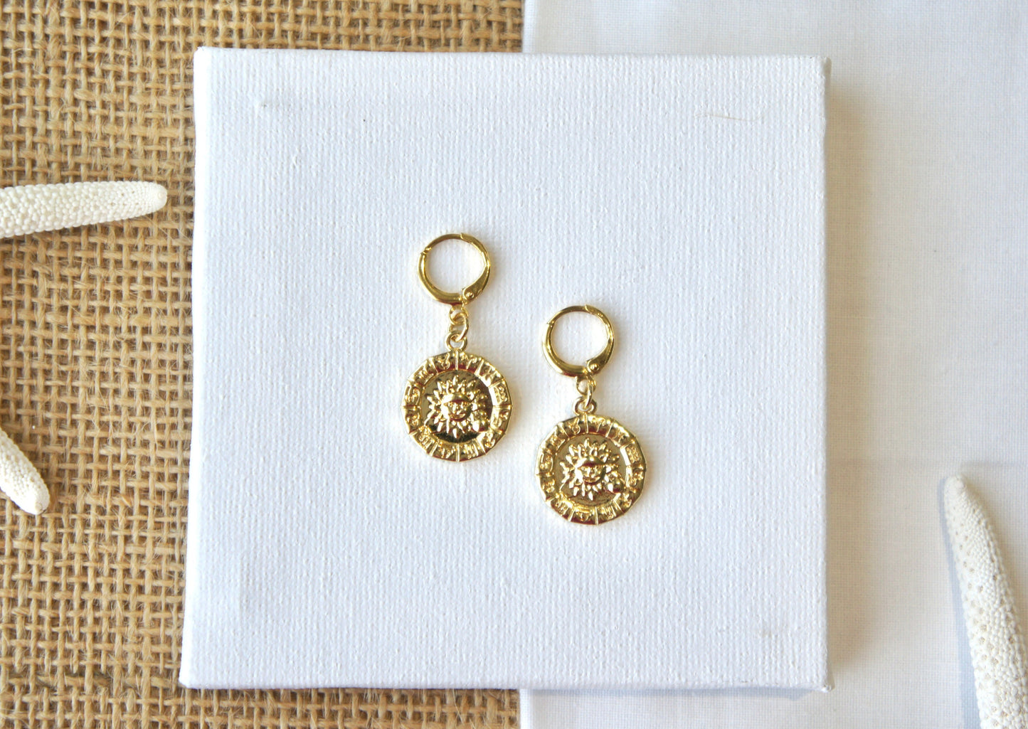 Coin Huggie Earrings