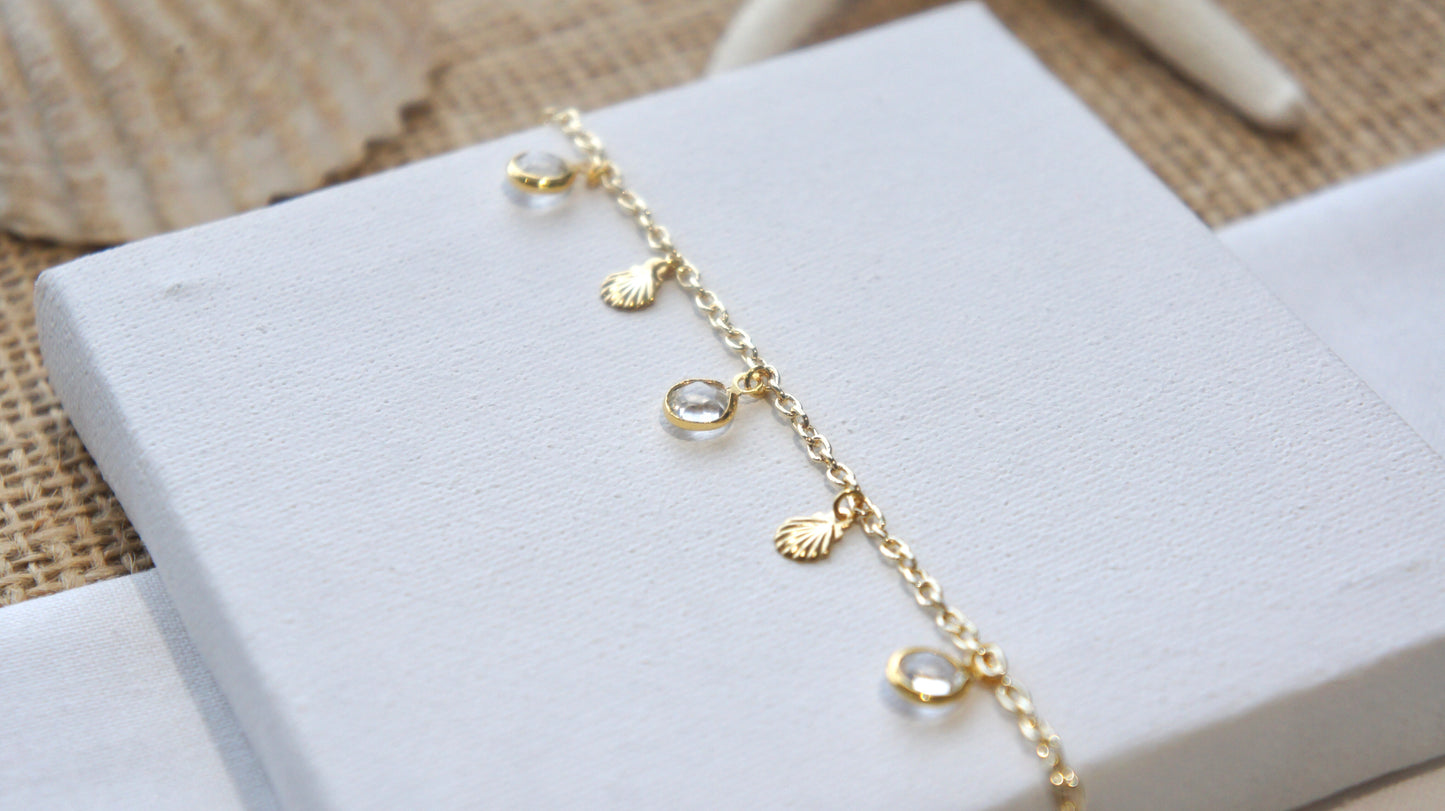 Small Gold Shell Anklet