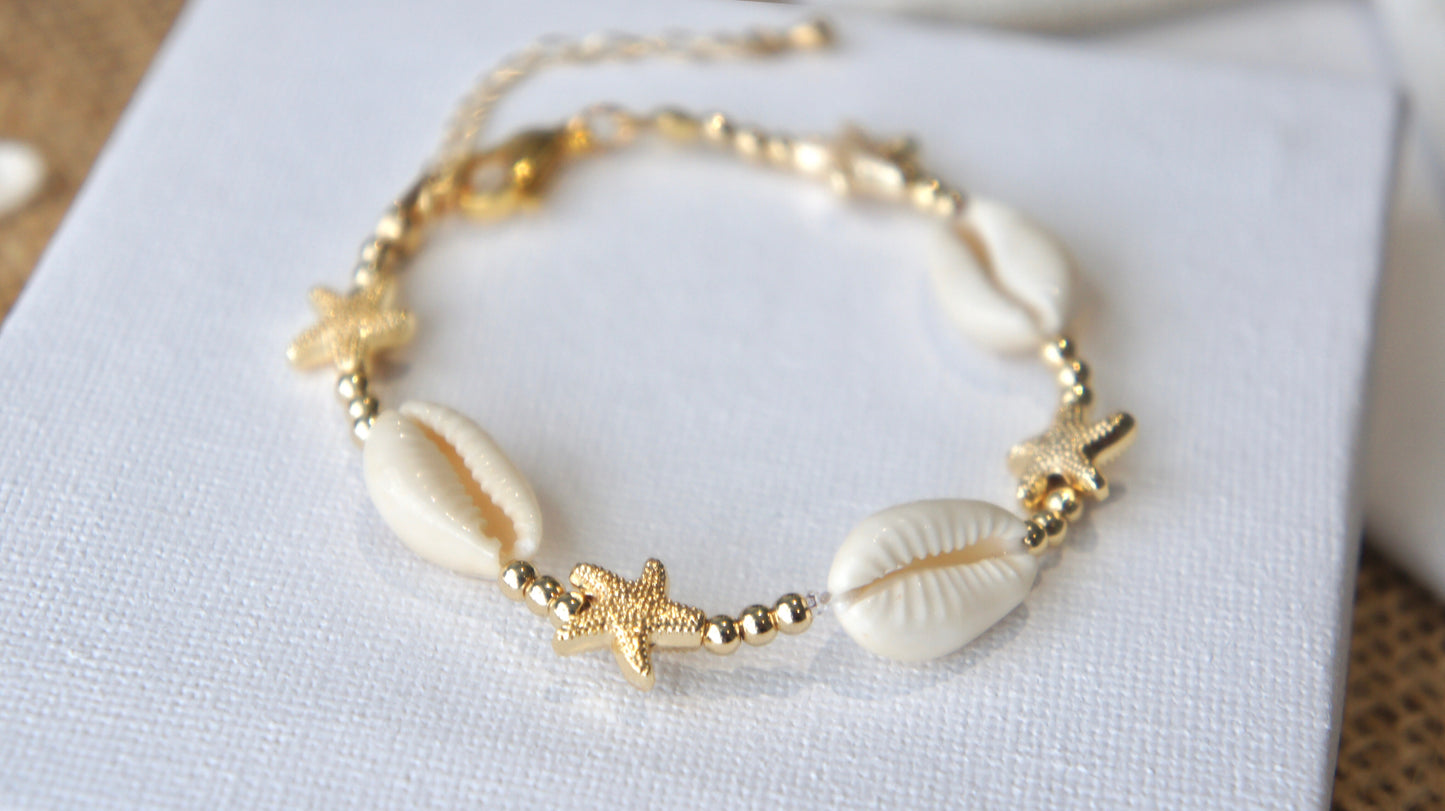 Natural Shell and Starfish Bracelet