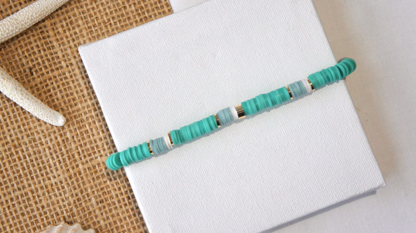 Turquoise Clay Beads Anklet