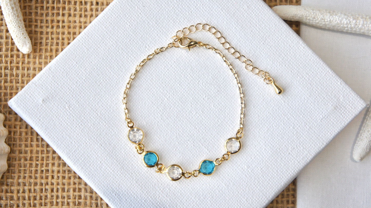 Blue Charms Bracelet