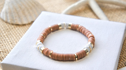 Brown Clay Beads Bracelet