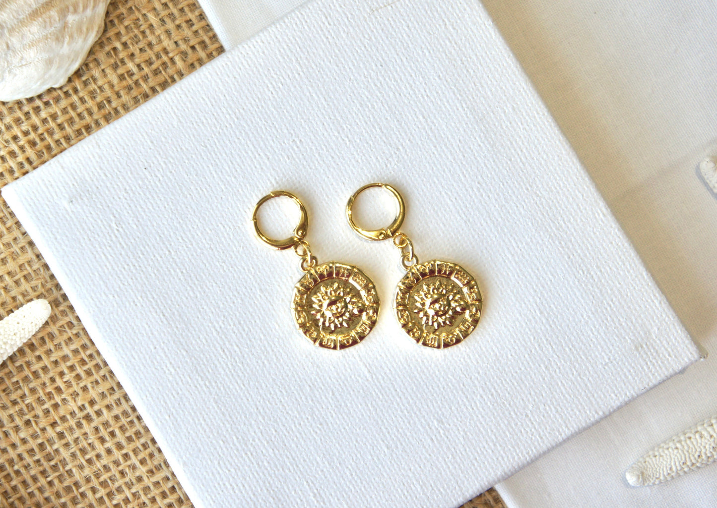 Coin Huggie Earrings