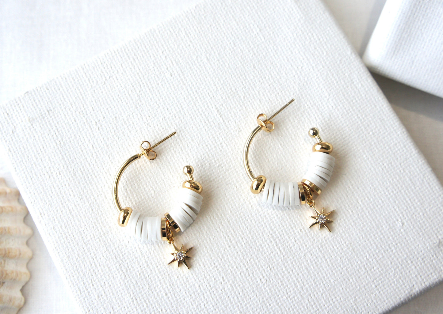 Zircônia Star Hoop Earrings