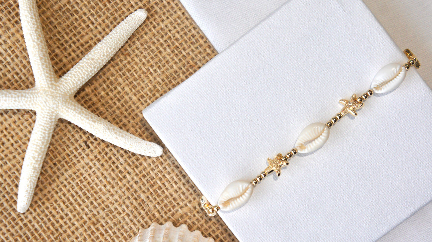 Natural Shell and Starfish Anklet