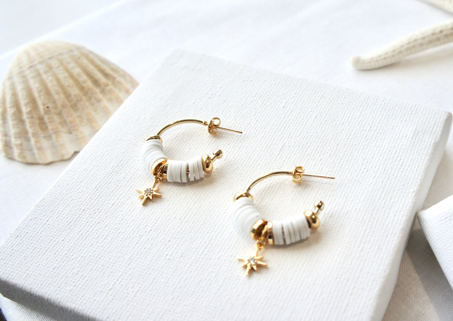 Zircônia Star Hoop Earrings