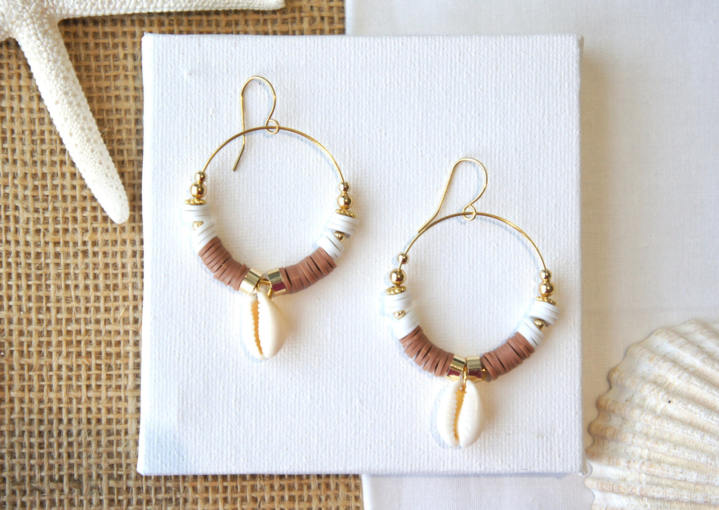 Natural Shell Hoop Earrings