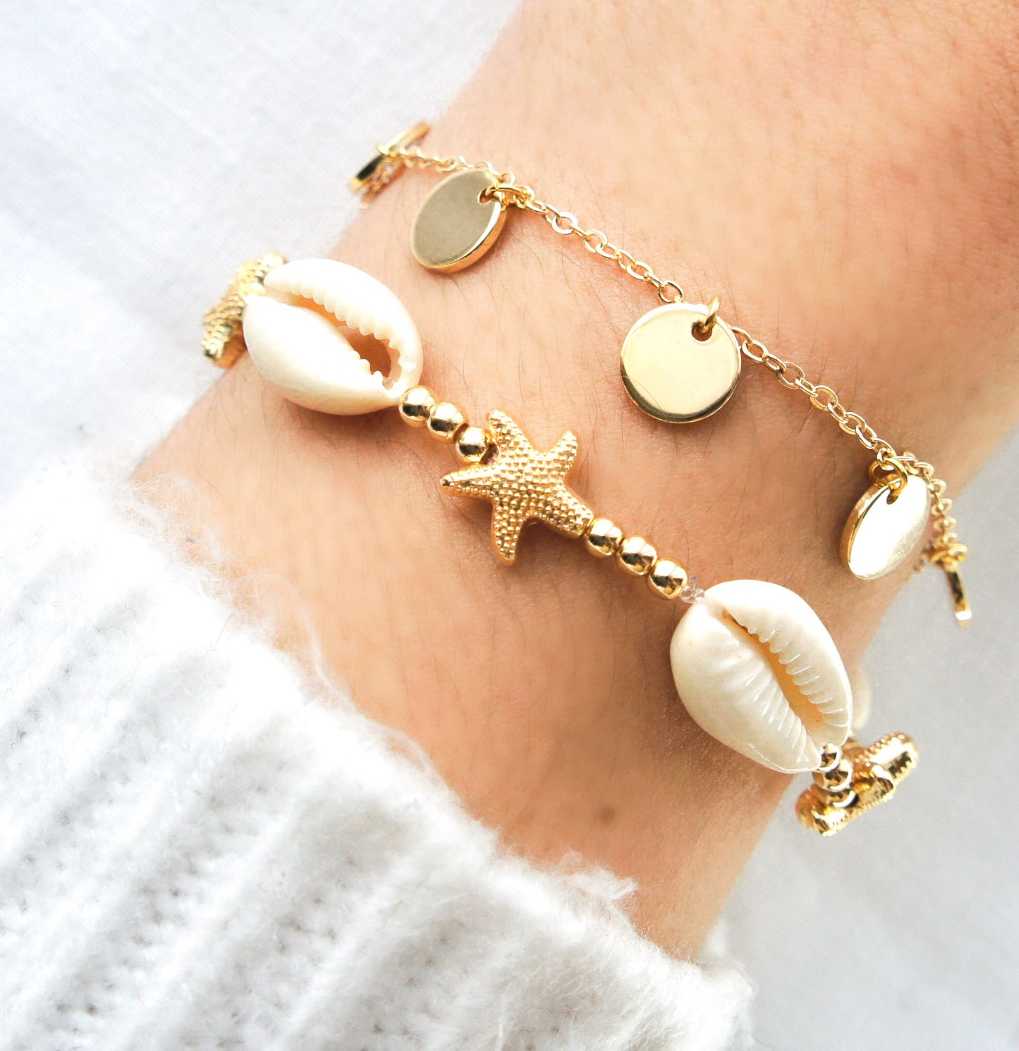 Natural Shell and Starfish Bracelet