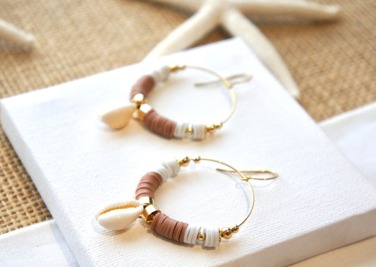 Natural Shell Hoop Earrings