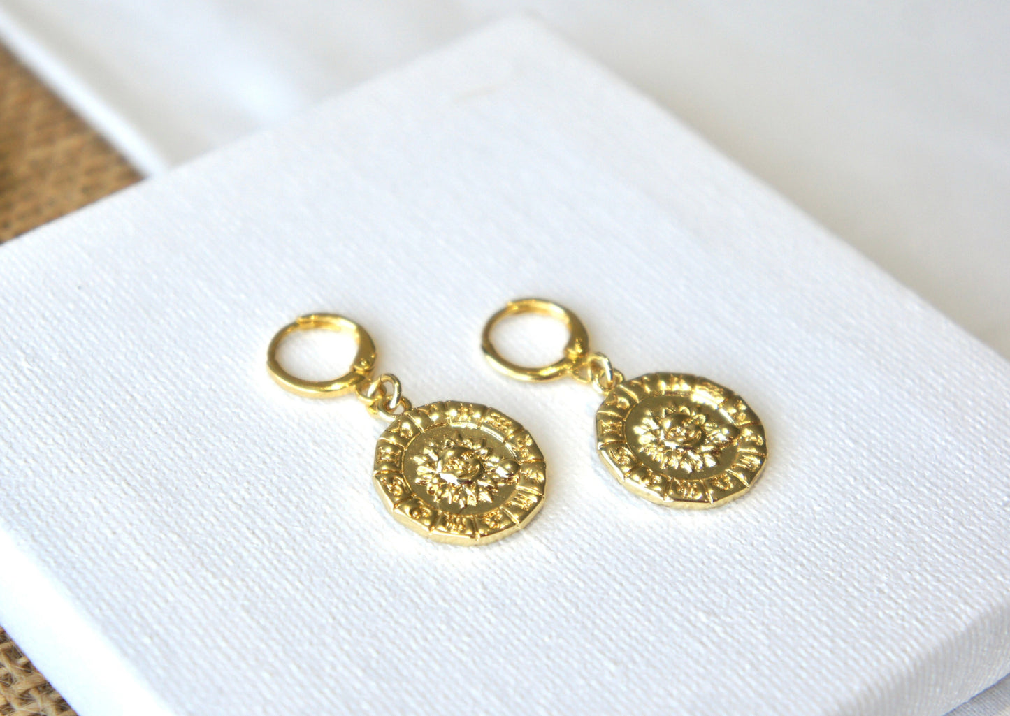 Coin Huggie Earrings