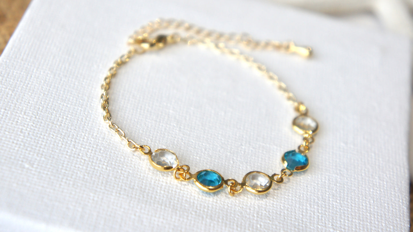 Blue Charms Bracelet