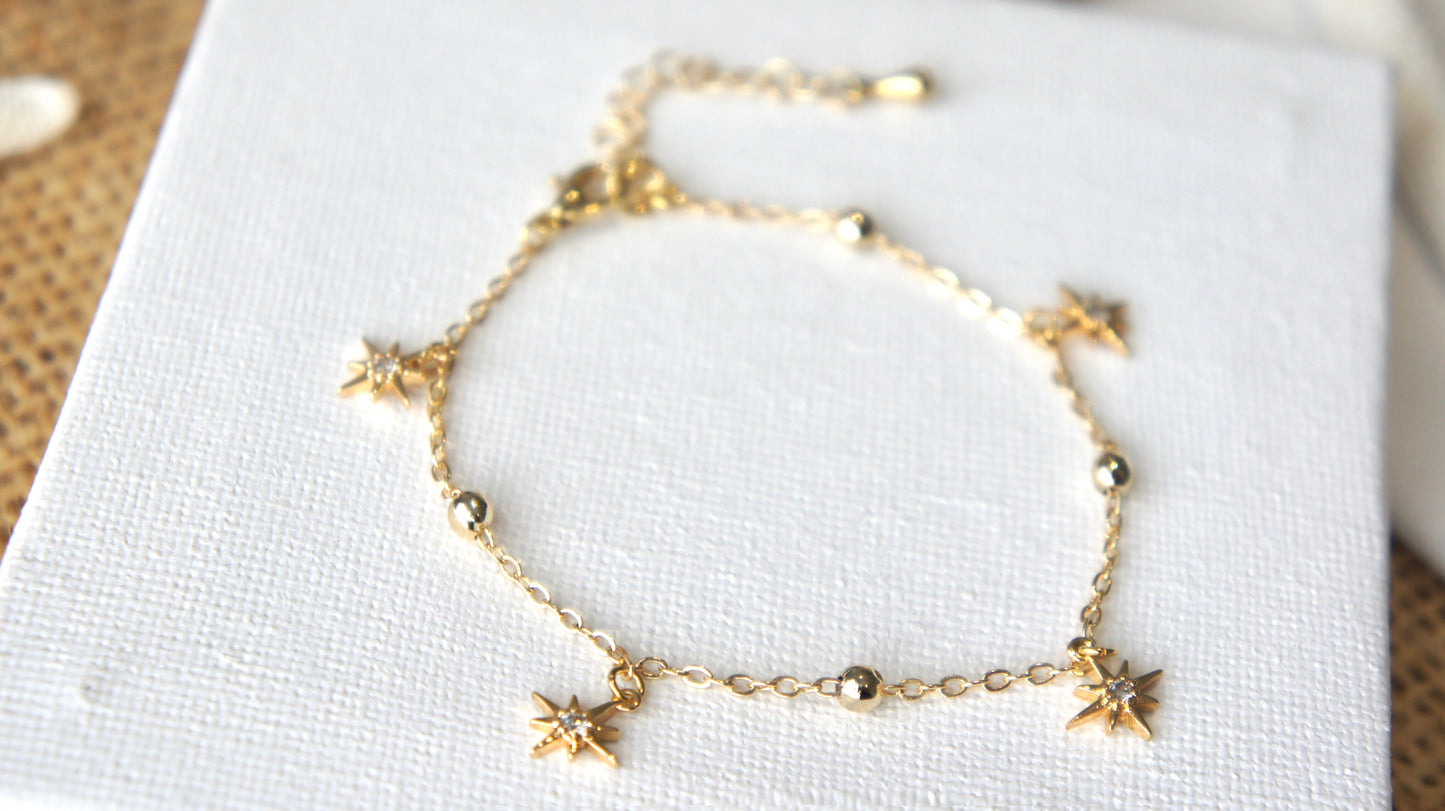 Zirconia Stars Charms Bracelet