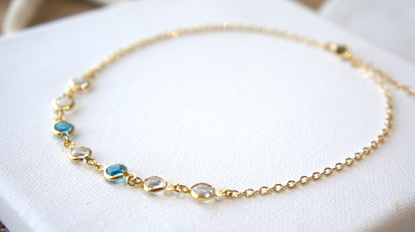 Blue Cubic Zirconia Chocker