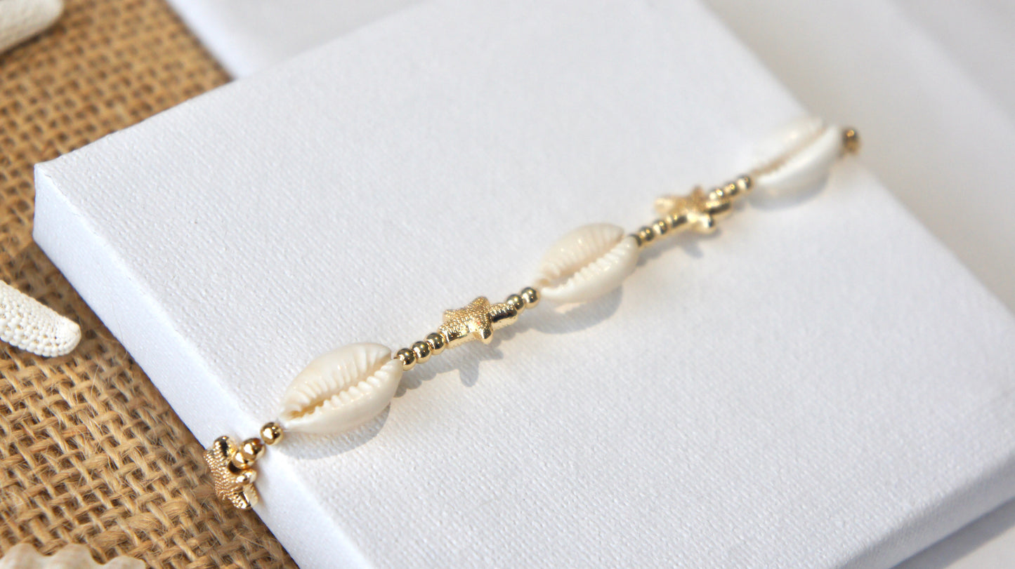 Natural Shell and Starfish Anklet