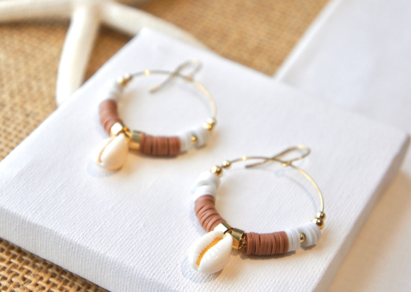 Natural Shell Hoop Earrings