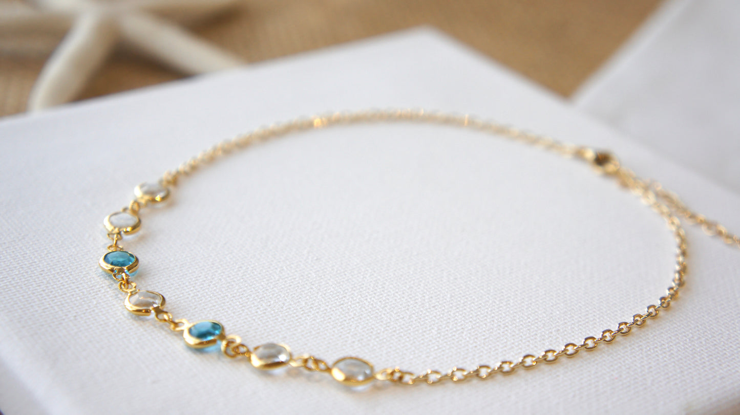 Blue Cubic Zirconia Chocker