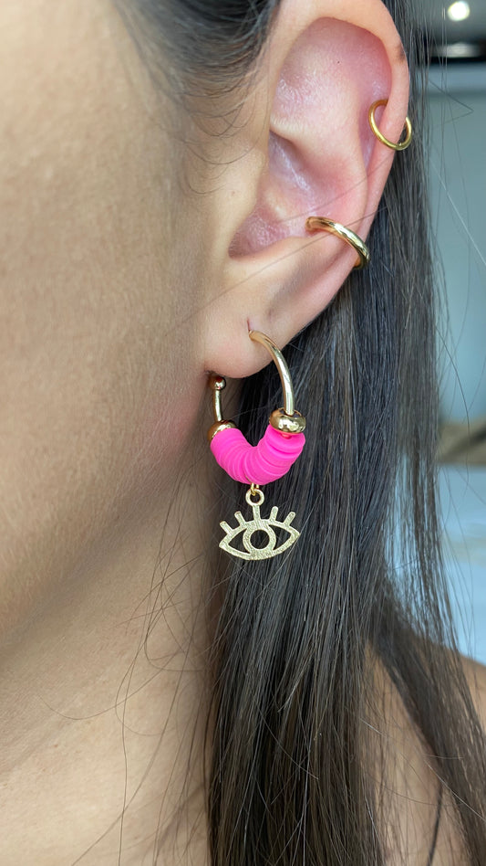 Evil Eye Hoop Earring