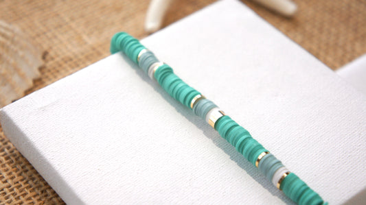 Turquoise Clay Beads Anklet