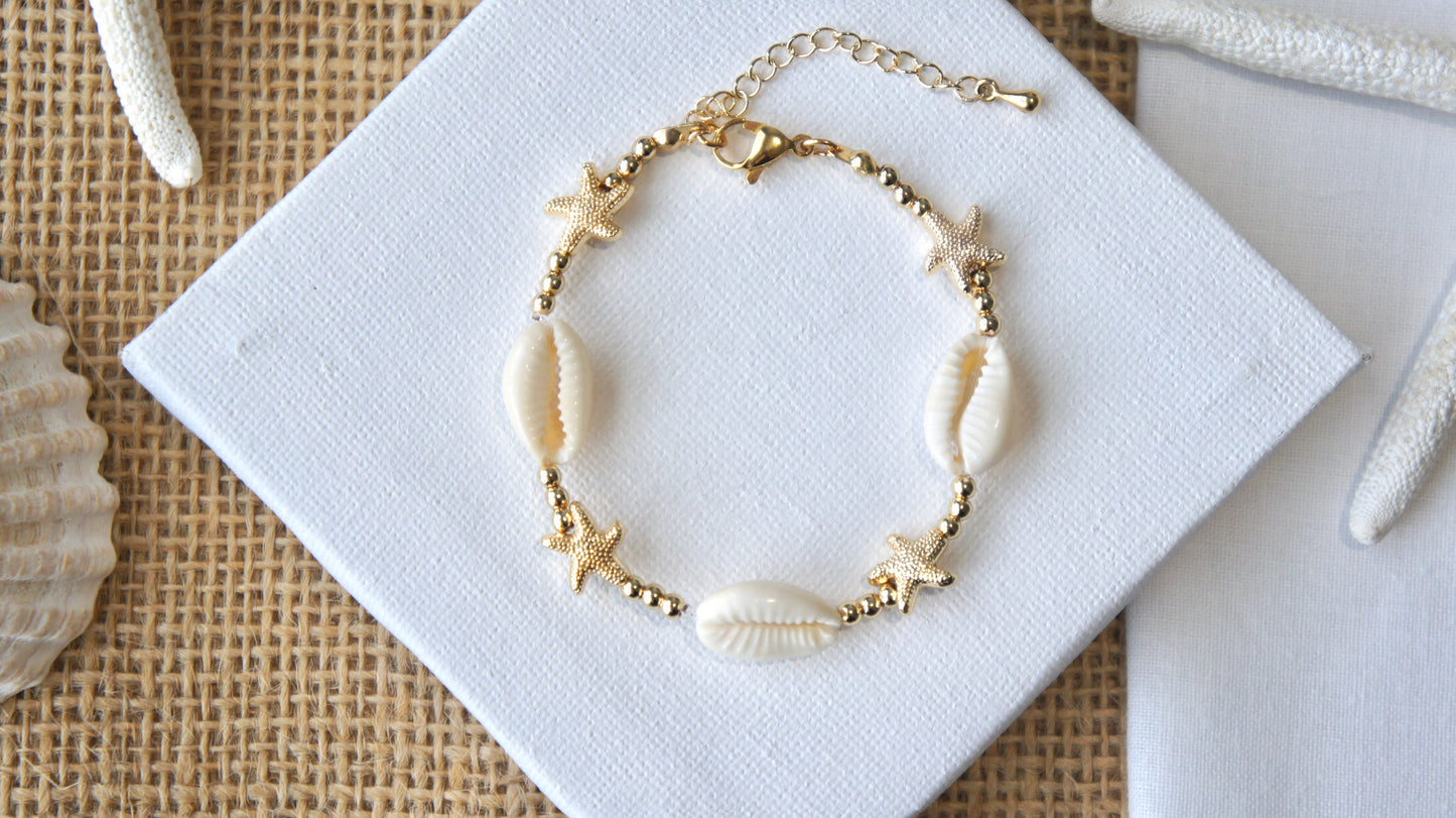 Natural Shell and Starfish Bracelet