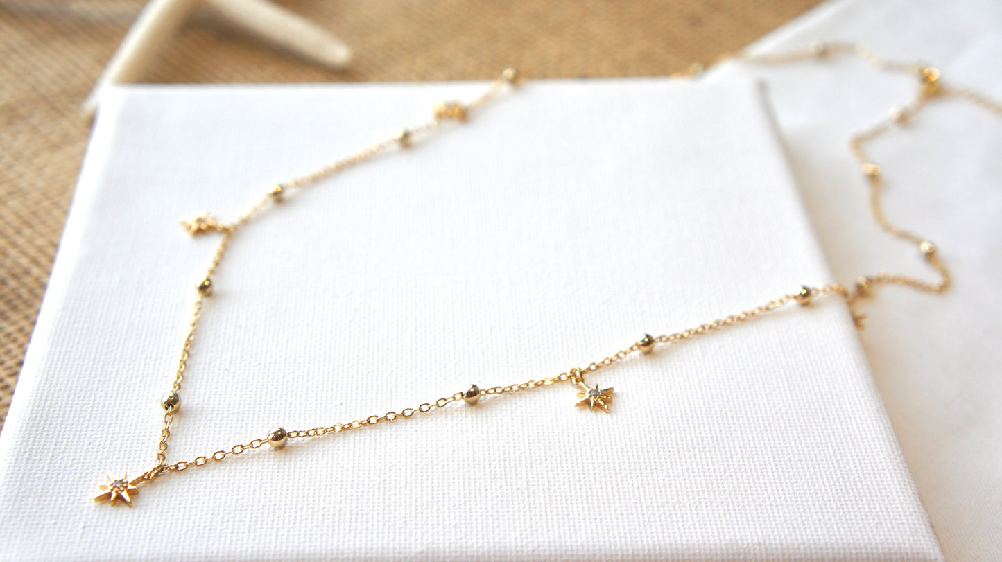 Zirconia Stars Long Necklace