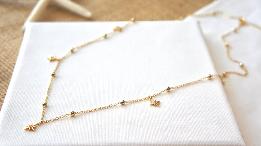 Zirconia Stars Long Necklace